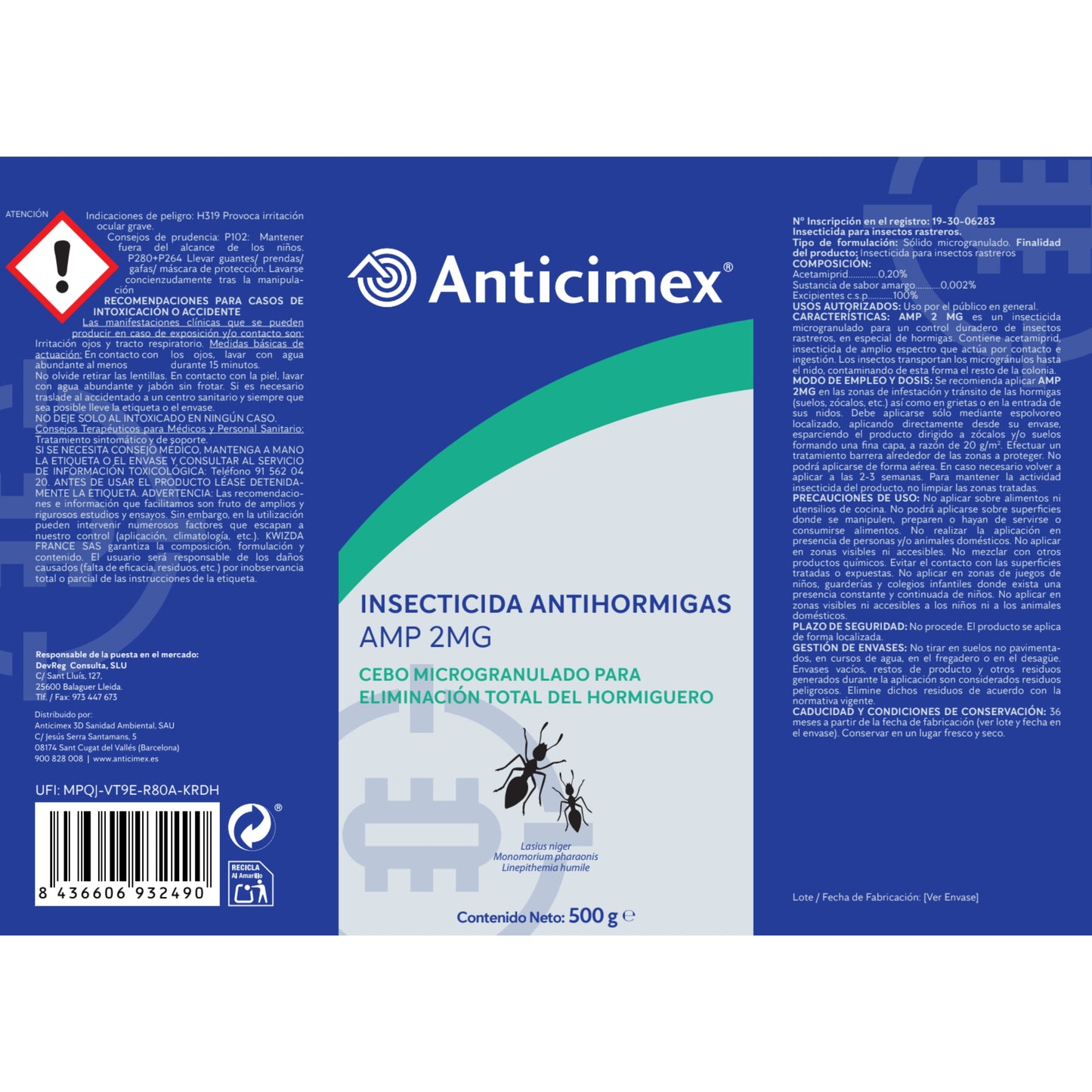 ANTICIMEX Pack Mata Hormigas: Gel + Cebo Hormigas Microgranulado
