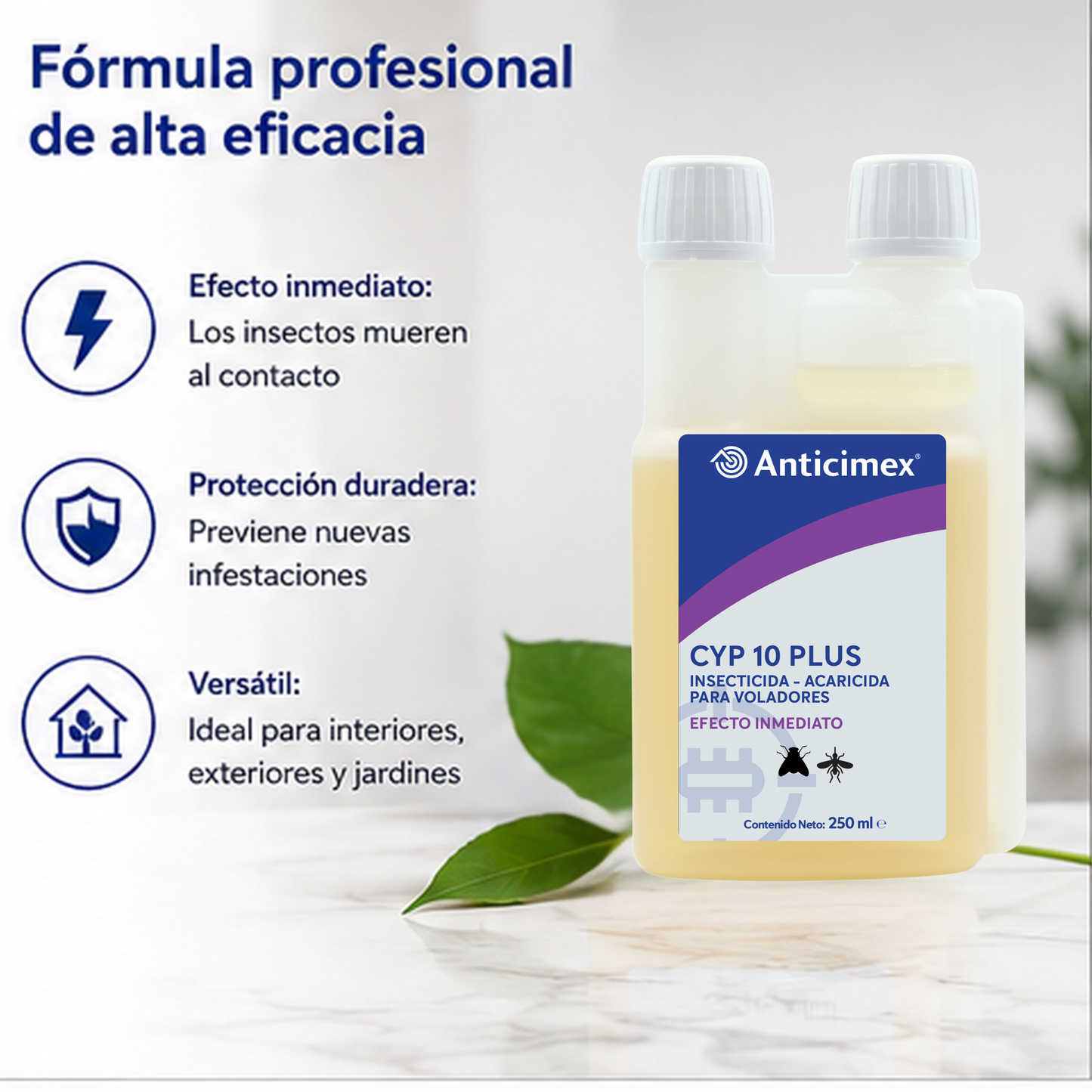 Anticimex Insecticida Concentrado CIPERGEN 9,3% | Mosquitos, Mosquito Tigre, Avispas, Moscas Alta Eficacia Efecto Inmediato | 250 ml | Insectos Voladores