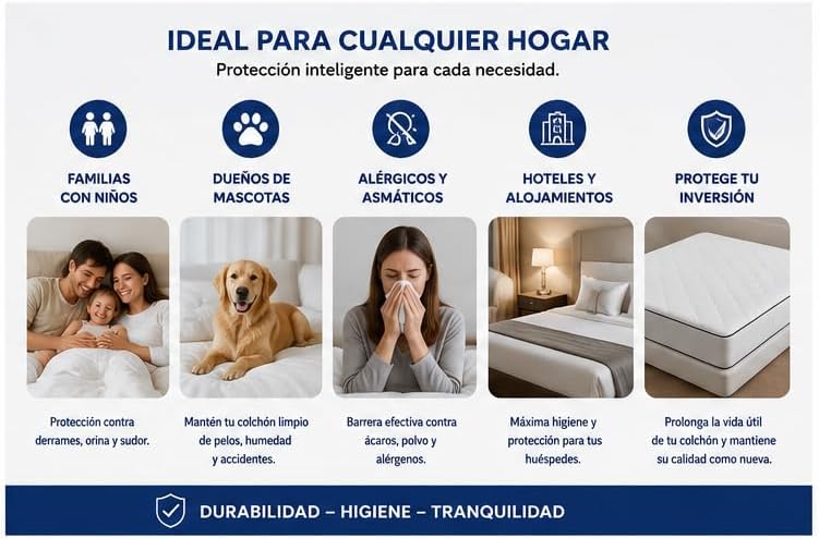 Anticimex Funda Colchón Anti Chinches | Protector Colchón Impermeable y Antiácaros Profesional | Cierre Hermético con Bloqueo de Seguridad | Confinamiento Total 6 Lados | Transpirable