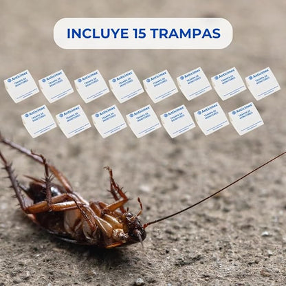 Pack Cucarachas: 15 Trampas Adhesivas + Gel Cucarachas