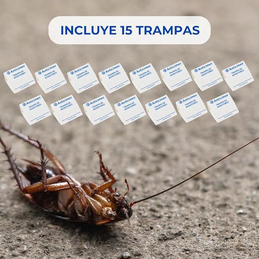 Pack Cucarachas: 15 Trampas Adhesivas + Gel Cucarachas