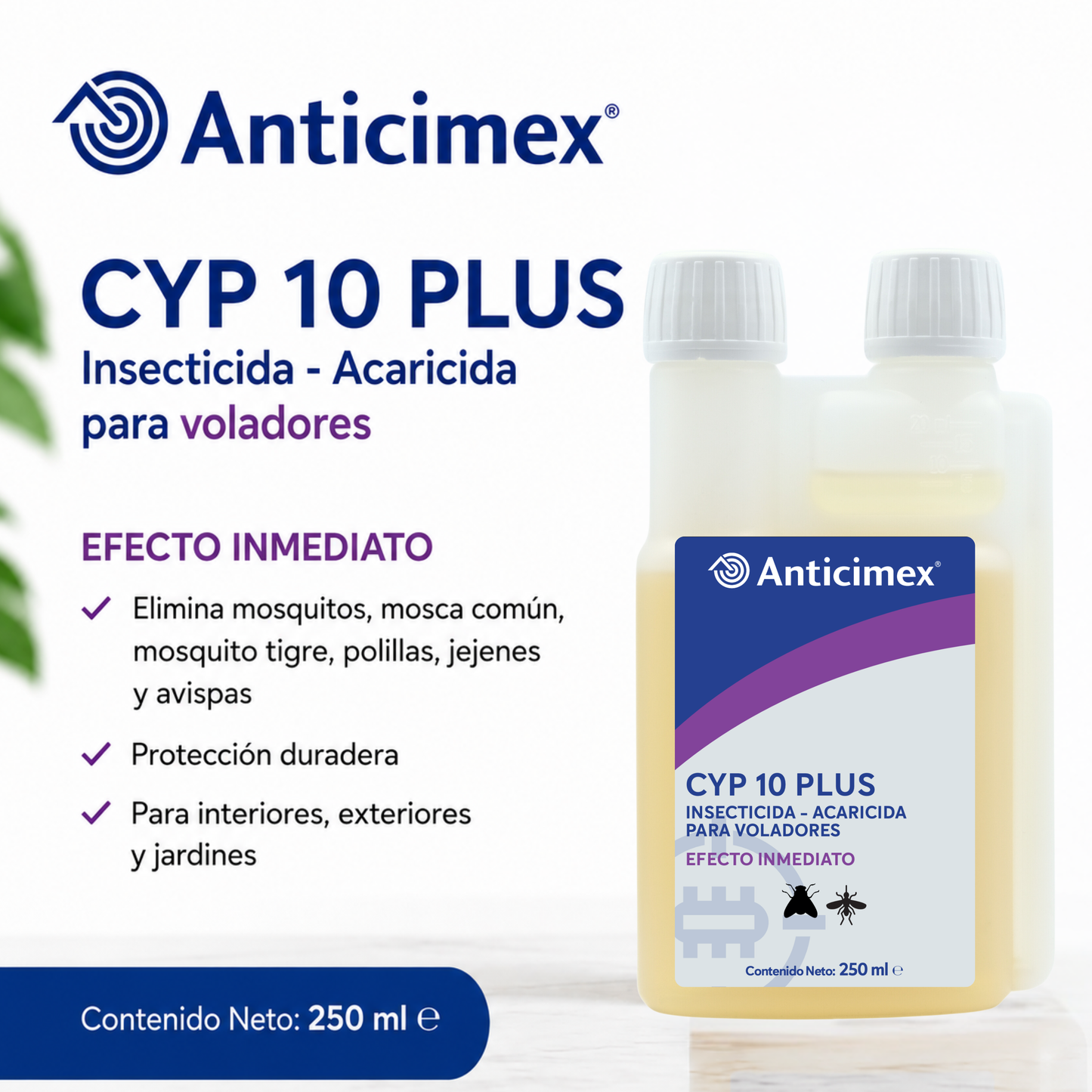 Anticimex Insecticida Concentrado CIPERGEN 9,3% | Mosquitos, Mosquito Tigre, Avispas, Moscas Alta Eficacia Efecto Inmediato | 250 ml | Insectos Voladores