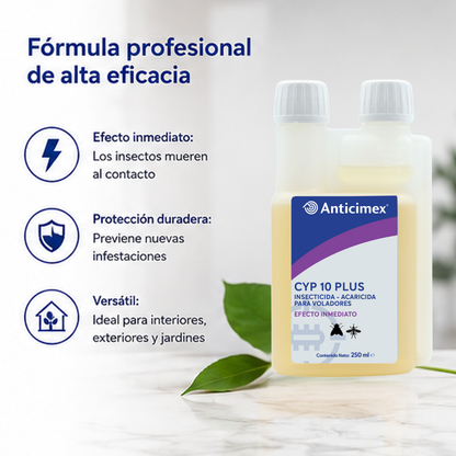 Anticimex Insecticida Concentrado CIPERGEN 9,3% + Dosificador de Precisión Anticimex | Mosquitos, Mosquito Tigre, Avispas, Moscas | Efecto Inmediato | 250 ml | Voladores