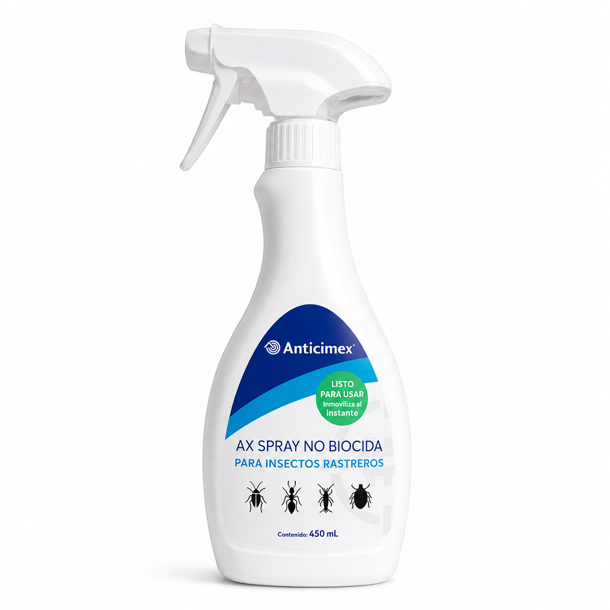 ANTICIMEX Spray Insecticida Natural Mata Cucarachas 450ml - Sostenible | Apto para Mascotas y Niños, Spray de Acción Inmediata, Mata Hormigas, Mosquitos, Arañas, Chinches, Pulgas, Uso Alimentario