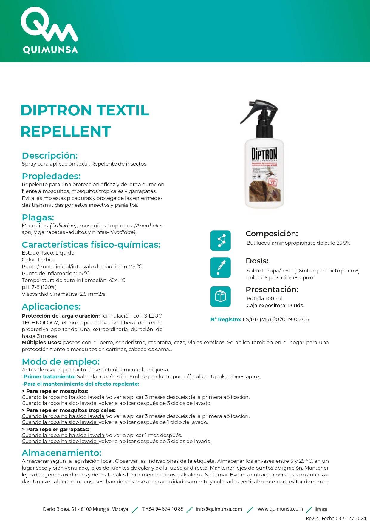 DIPTRON Repelente textil para garrapatas