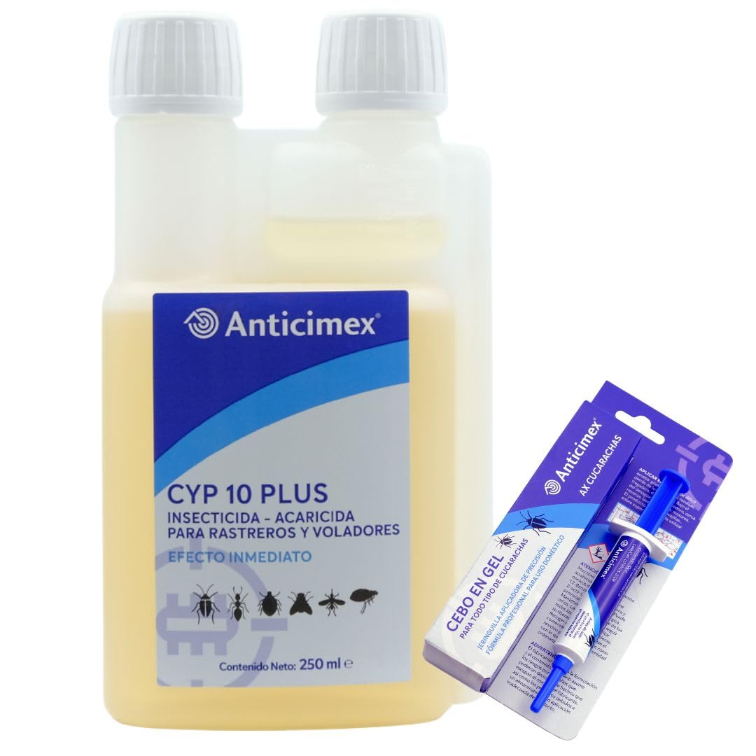 Anticimex | Pack Gel Cucarachas y CIPERGEN | Insecticida Profesional de Interior y Exterior | Gel de Acción Retardada + Concentrado con Cipermetrina | Elimina Colonias y Previene Reinfestacion