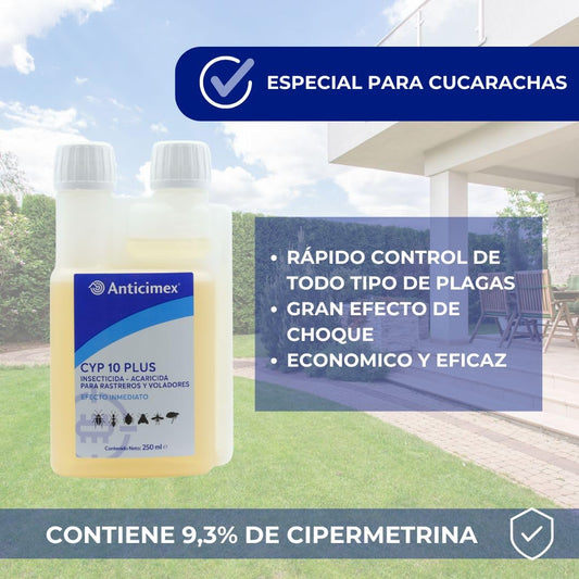 Anticimex | Pack Gel Cucarachas y CIPERGEN | Insecticida Profesional de Interior y Exterior | Gel de Acción Retardada + Concentrado con Cipermetrina | Elimina Colonias y Previene Reinfestacion