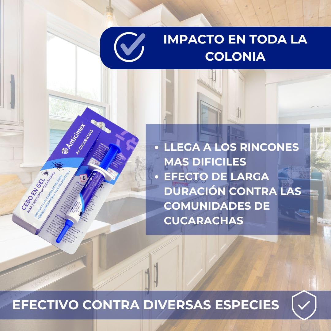 Anticimex | Pack Gel Cucarachas y CIPERGEN | Insecticida Profesional de Interior y Exterior | Gel de Acción Retardada + Concentrado con Cipermetrina | Elimina Colonias y Previene Reinfestacion